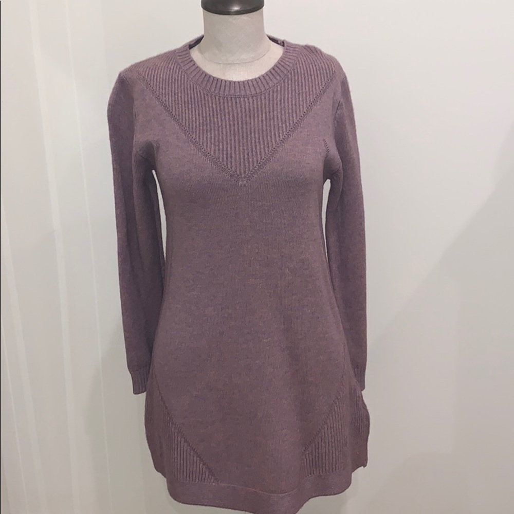Purple Knit Sweater Dress